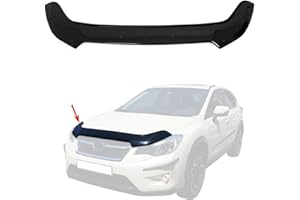OMAC Front Bug Deflector for Subaru XV Crosstrek 2013 to 2017, Hood Protector, All Weather, Black