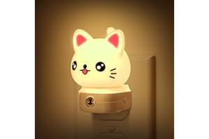 DORESshop Cat Night Lights Plug Into Wall, Cute Night Light for Kids, 8-Color RGB LED Night Light with Dusk to Dawn Sensor, Nightlight for Kids Room, Bathroom, Bedroom Décor, Children Gift