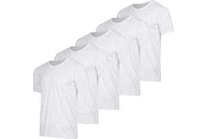 Real Essentials 5 Pack: Men’s V-Neck Dry-Fit Moisture Wicking Active Athletic Tech Performance T-Shirt