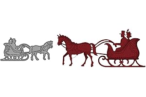 DzIxY Horse Carriage Metal Cutting Dies for Card Making Kit Embossing Paper Die Cuts Scrapbook Machine Stencils Storage Pockets Supplies