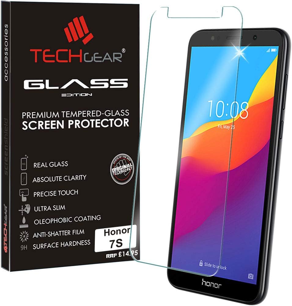 TECHGEAR Screen Protector fits Honor 7S - GLASS Edition Genuine Tempered Glass Screen Protector Guard Cover Compatible with Honor 7S