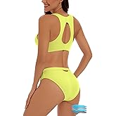 Beautikini Period Swimwear Menstrual Two Piece Swimsuit Leakproof Bikini Sets Sporty Bathing Suit for Teen Girls