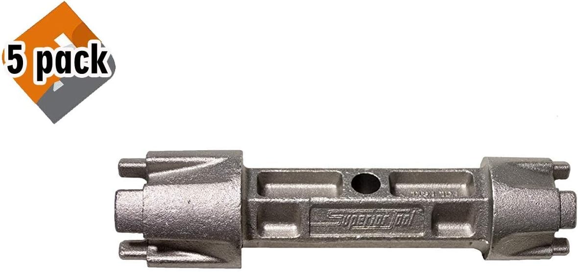 Superior Tool 06020 Tub Drain Wrench (Dumbell Wrench)-Dual Ended Drain Wrench that fits 3/8 or 1/2 Inch Ratchet Wrench 5 Pack