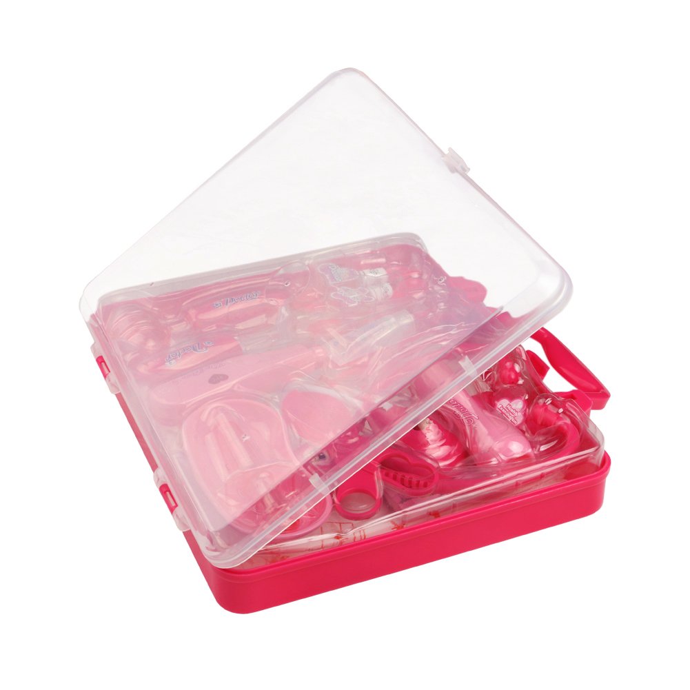 Doktor Spielzeug mit Arztköfferchen Rollenspiele für Kinder ab 3 (Rosa)