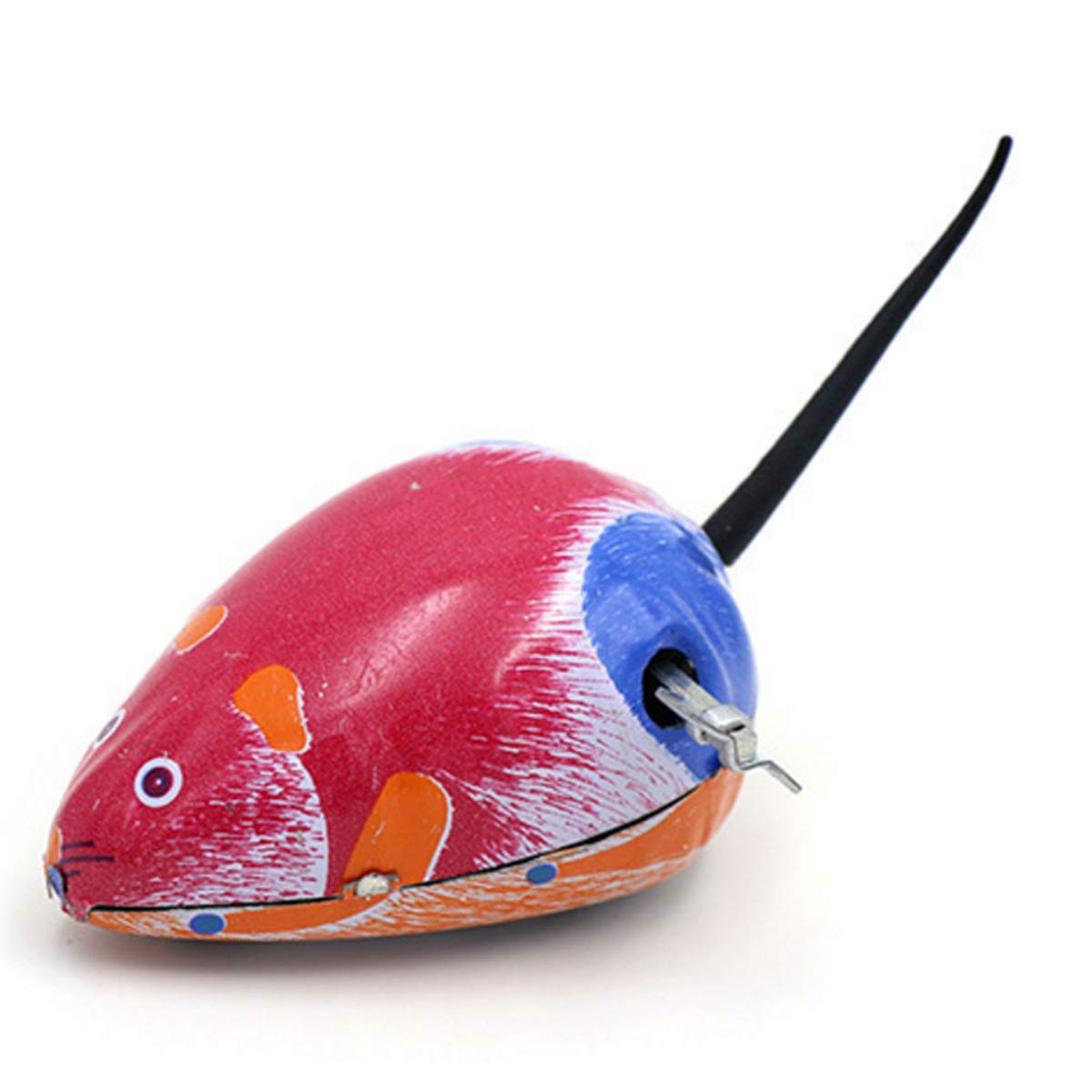 Halloluck 4 Pcs Clockwork Spring Wind Up Metal Jumping Frog Cock Rabbit Mouse Retro Vintage Wind-up Animal Party Favors Desktop Decor