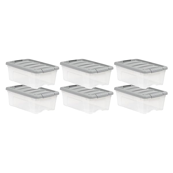 AMAZON BASICS PLASTIC STORAGE CONTAINERS WITH SECURE LATCHING...