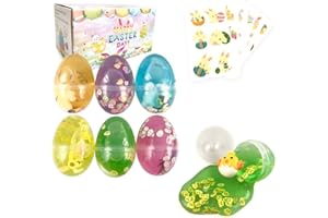 ESSENSON Easter Basket Stuffers Easter Eggs Slime Packs Stress Relief Colorful Slime for Boys Girls Easter Basket Gifts Fillers Stretchy and Non-Sticky with Unicorn, Chick Toy Inside
