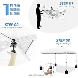WEIZE Pop up Canopy Tent 10x10ft, 1-Button Push