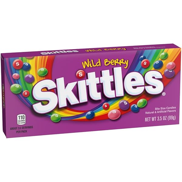 SKITTLES WILD BERRY CHEWY CANDY THEATER BOX, 3.5 OZ BOX