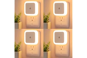 Dimming Square LED Night Light Bedside Lamp 4 Pack, Soft White with Adjustable Brightness for Kids Adults Nursery Bedroom Bat