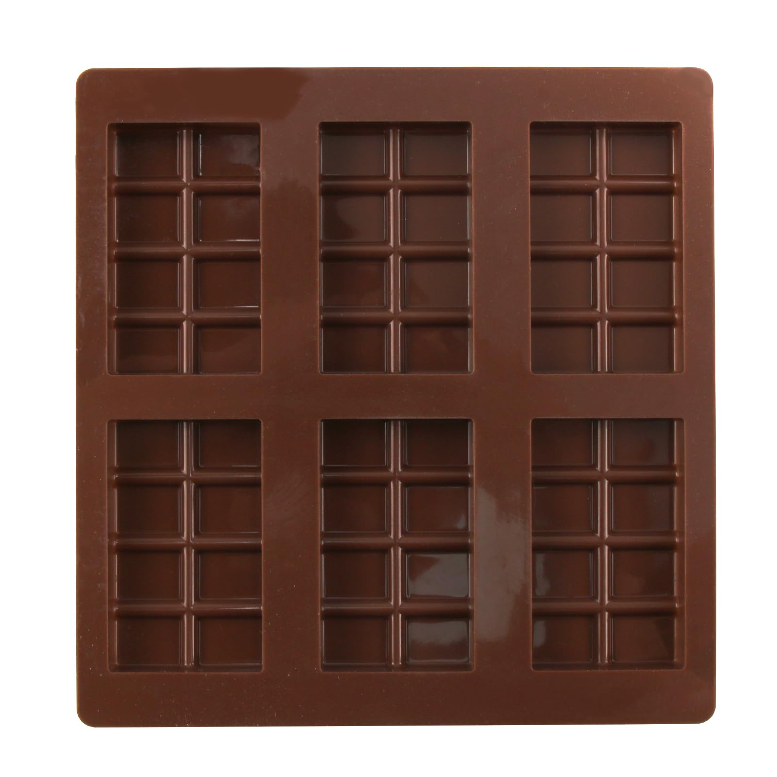 6 Cell Toffee/Fudge Chocolate Mould (100g), Non-Stick Candy Bar DIY Baking Mold Valentine's Day Gift for Him Her Men Women, Break Apart Silicone Molds for Energy Bars, Fudge, and Sweets - Reusable