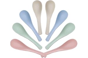 Lnrkai 8 Pcs Plastic Spoon Dinner Spoons, Portable Reusable Soup Spoon Reusable Multicolor Lightweight Durable Spoon Dishwash