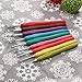 StaiBC 9 Colorful TPR Soft Plastic Handle Aluminum Knitting Knit Crochet Hooks Needles