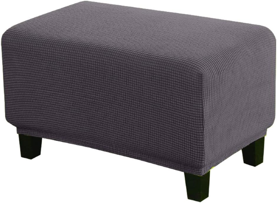 YUENA CARE Stretch Storage Ottomans Cover Rectangle, Removable Knitted