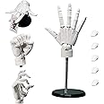 Hand Model 1:1 Articulated Mannequin Hand Moveable Joint 16x8in Manikin Hand with Base DIY PVC ABS Hand Model for Drawing, Painting, Sketching, White