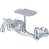 Central Brass 0048-TA 2-Handle Wall Mount Kitchen Faucet, Chrome