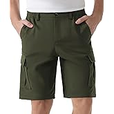 SIX ISLANDS Men's Cargo Shorts 9" Inseam Elastic Waistband Casual Relaxed Fit Work Shorts with 6 Pockets