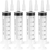 10 Pack 60ml Syringes Without Needle, Large Plastic Syringes for Liquid | Sterile &amp; Individually Sealed, Precise Measuring for Pet Feeding, Scientific Labs &amp; Dispensing