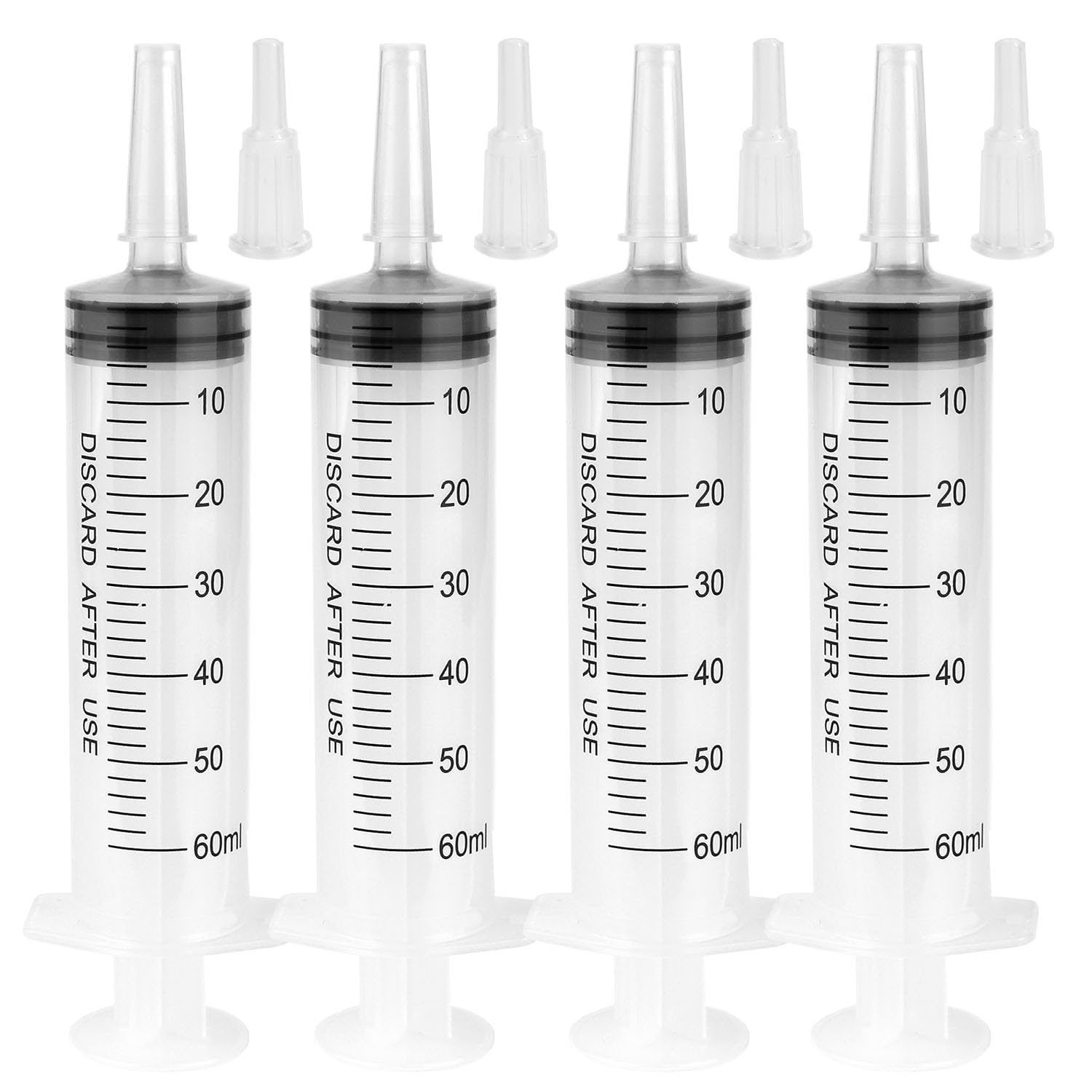 Photo 1 of 10 Pack 60ml Syringes Without Needle, Sterile & Individually Sealed, Large Plastic Syringes for Liquid, Precise Measuring for Pet Feeding, Scientific Labs & Dispensing