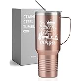 Onebttl Queen of the Camper Tumbler RV Gifts for Women, Coffee Mug for Campers, RV Enthusiasts, Motorhome Owners, Stainless Steel Insulated 1180ml/40oz