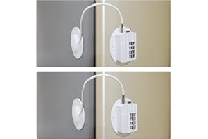 LIPAUX Baby Proofing Refrigerator Lock Combination, Easy Install No Tool Need or Drill Cabinet Drawer Lock with Strong Sticky Adhesive Pad, No Key Needed Safety Lock for Toddler, Cat & Dog(2 Pack, White)