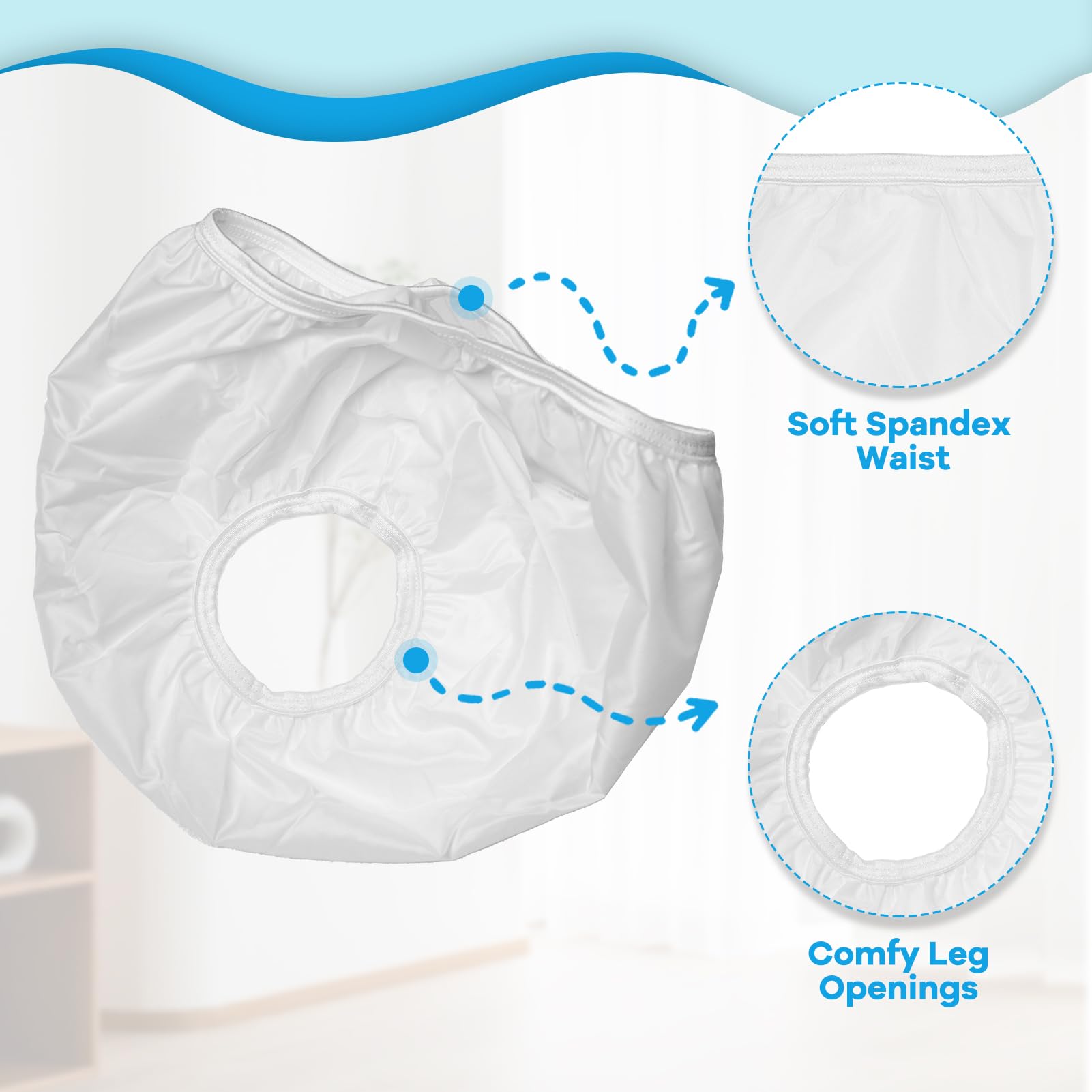 Reusable Waterproof 100% Nylon Taffeta Diaper Pants for Potty Training & Swimming, Leak-Proof & Rip-Proof, Medium (Fits 20-25 lbs), 4 Counts