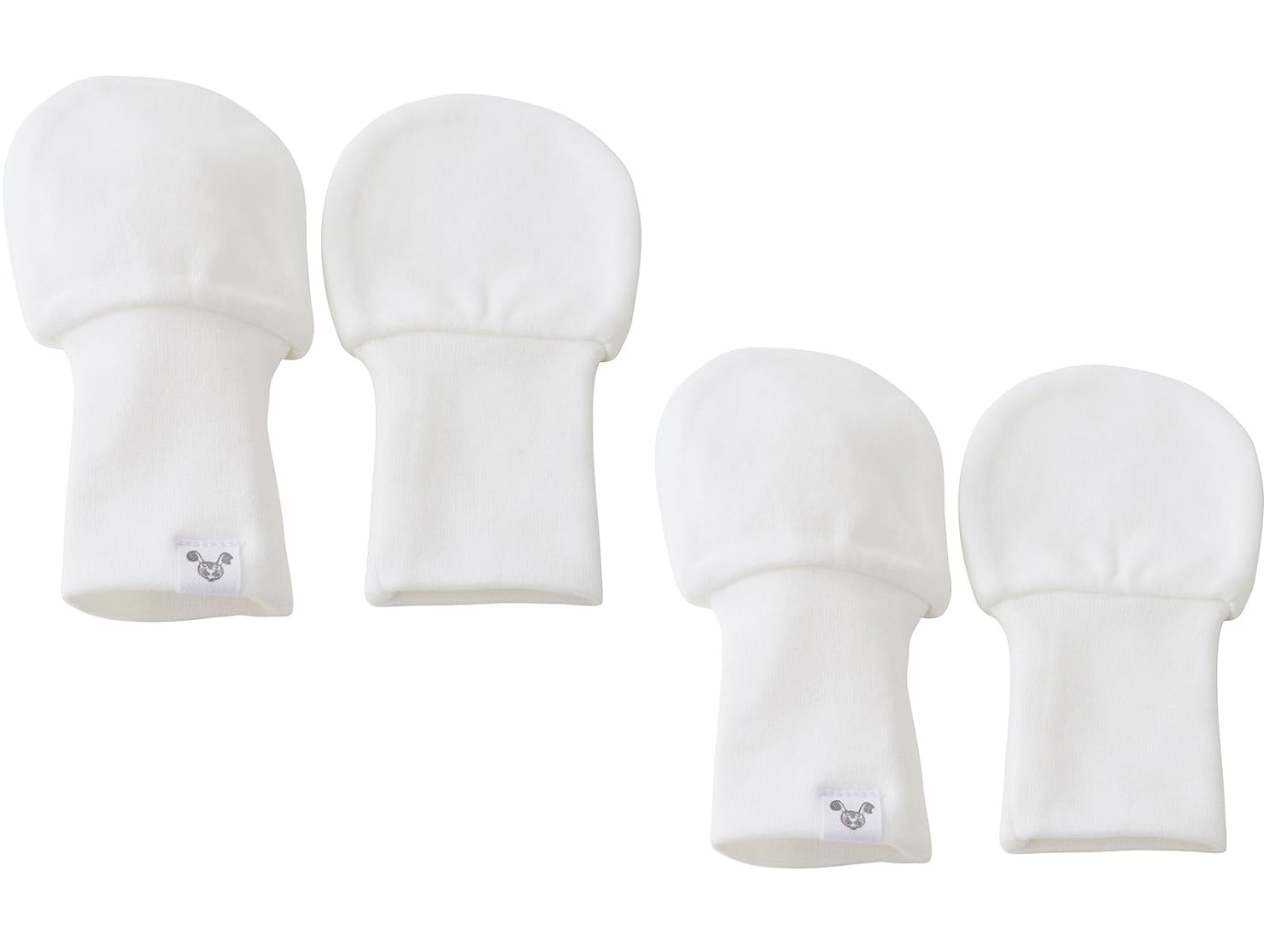 Newborn Baby Mittens Oversized Solid White, No Scratch