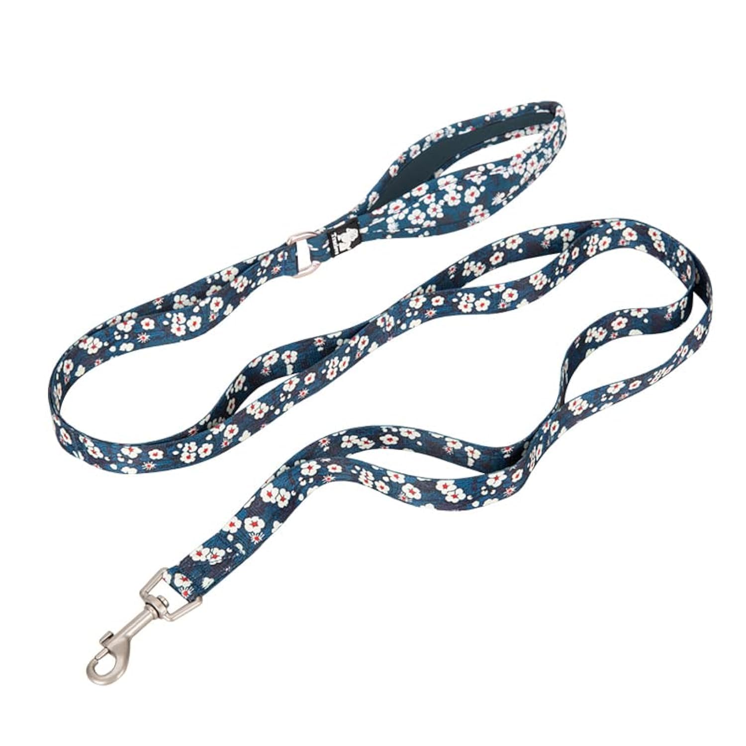 WINHYEPET Truelove Floral Pet Leash Neoprene Padded Handle Extra Traffic Control Dog Strong Enough and Easy Control Suitable Small Medium Large Breeds TLL3112(Saxony Blue,M)