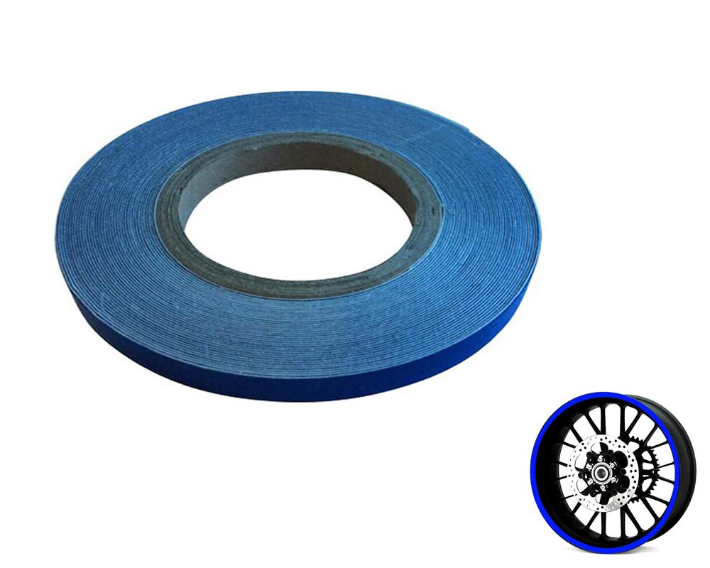 Motorcycle Scooter Moped ATV Quad Bike Car Van Blue Wheel tyre Alloy Rim Sticker Decal Strip 7mm x 600cm for All Rims