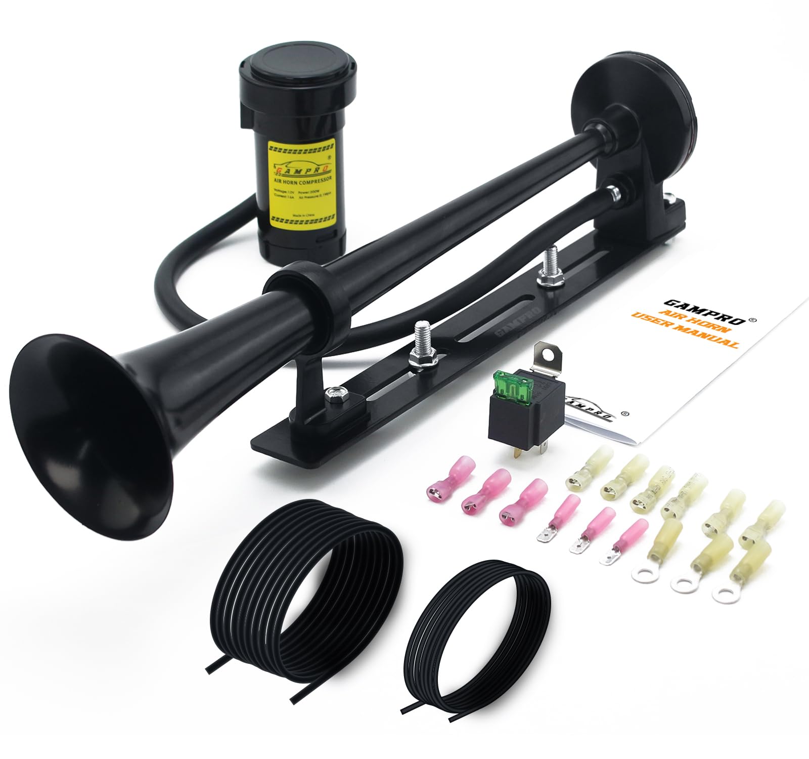 Auto: Pièces Détachées Triple Trumpet Klaxon Air 12v 150dB Camion Voiture RV Tra - Foto 7