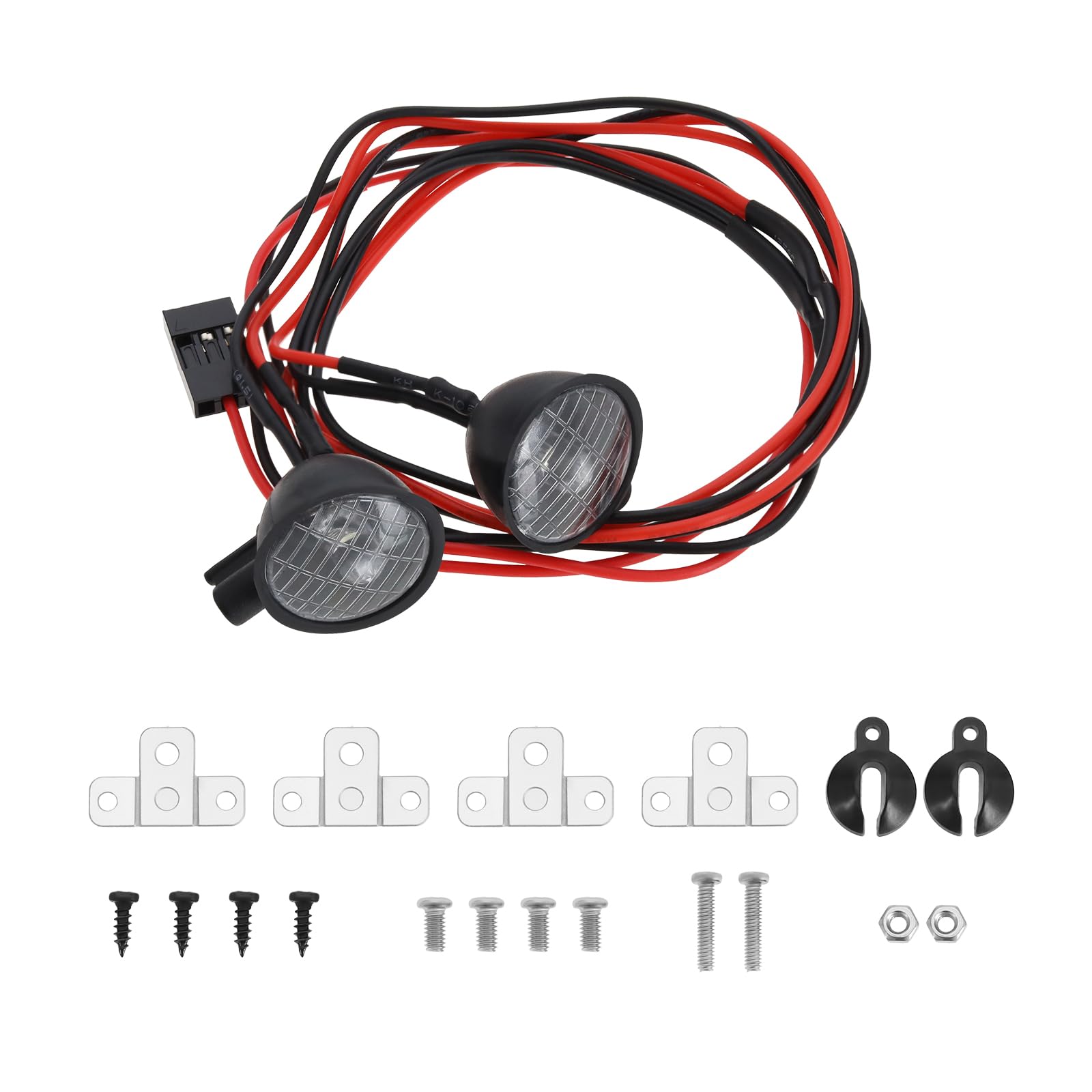 Create idea 1 Set RC Car Headlight 1/10 RC Car Round Roof Light Adjustable Bracket Light RC Crawler Car Searchlight Compatible with SCX10 Compatible with Axial TRX4