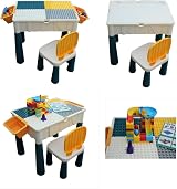 HH Home Hut Kids Building Block Table & Chair Set with Storage view 5