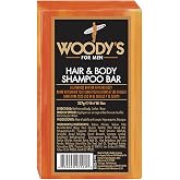 Woody's Men's 2-in-1 Hair &amp; Body Shampoo Bar, Rich, Thick Lather Formula, Conditions, Nourishes, Moisturizes, for All Skin Types, 8 Oz