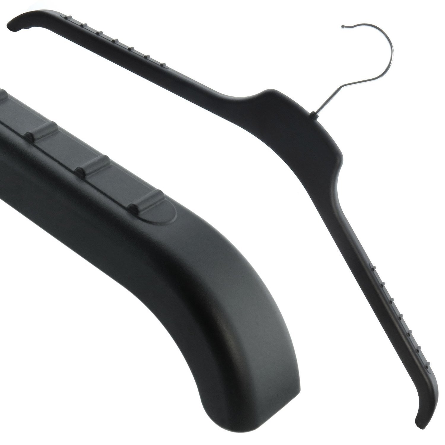 Hangerworld 20 Non-Slip Plastic Coat Hangers 46 cm Black Extra Wide