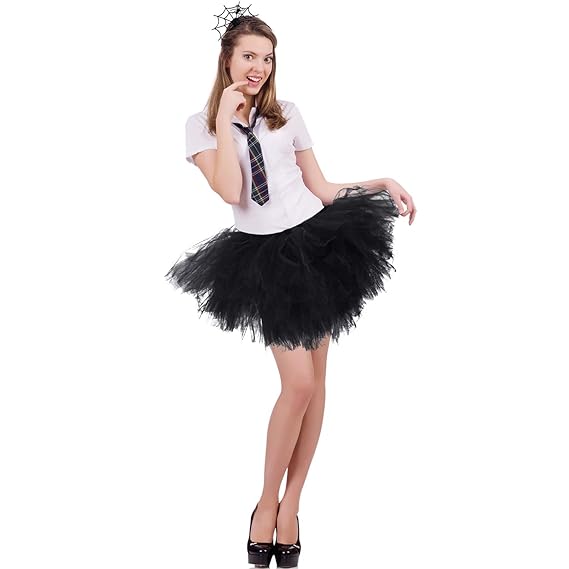 3 Pieces Halloween Costume Accessory Set Includes Tutu Skirt Spider Headband Black Necklaces for Halloween Party Favors