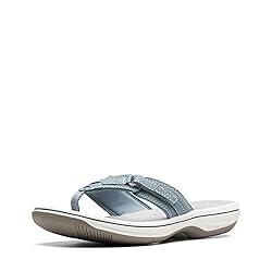 Clarks Women's Breeze Sea Flip-Flop, Blue Grey, 11