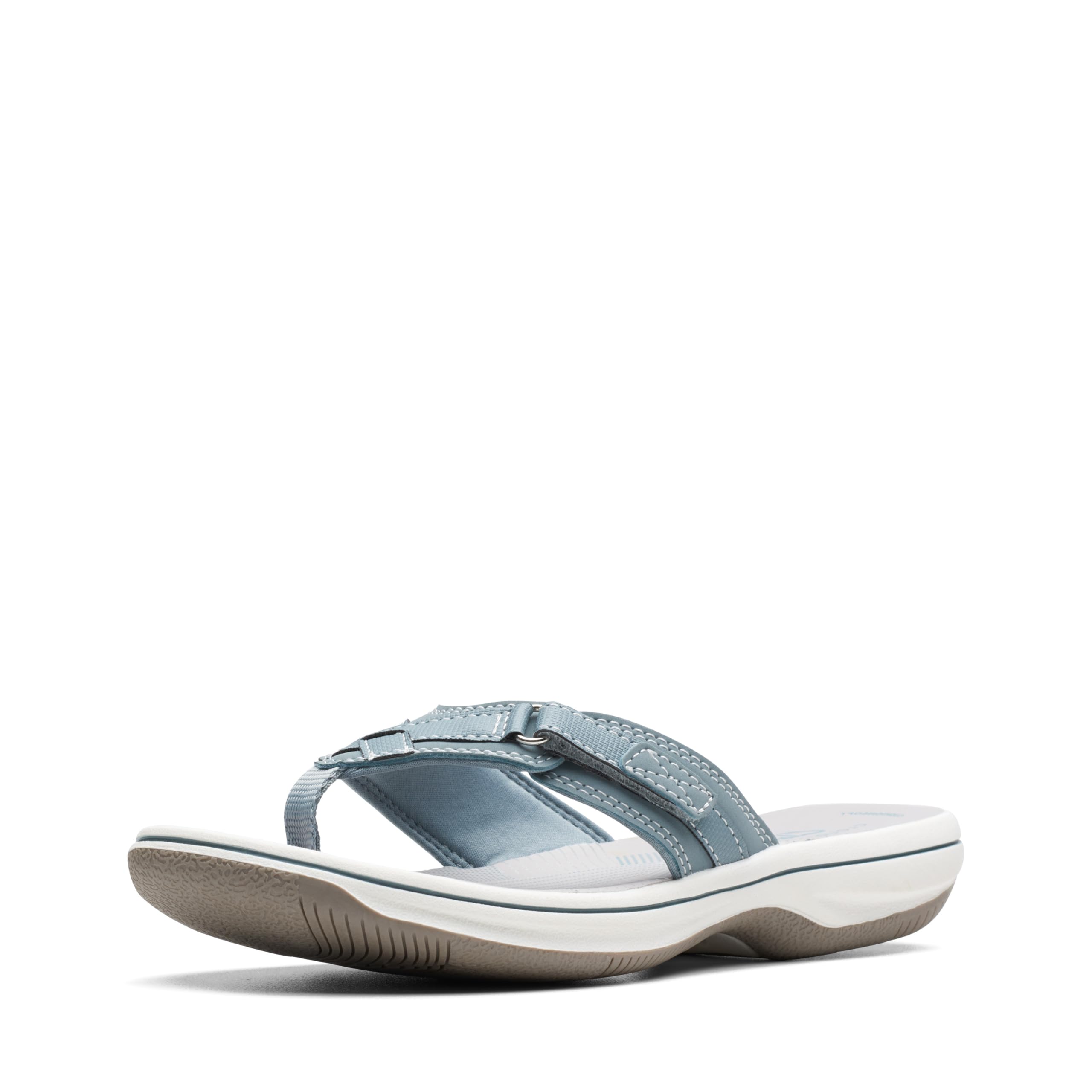 Clarks Women's Breeze Sea Flip-Flop, Blue Grey, 11