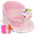 BEBELEH™ Baby Bath Seat for Babies 6 Months & Up - Safe Infant and Toddler Baby Bathtub Seat for Sitting Up - Baby Bath Tub Baby Tub Seat for Shower (Pink)