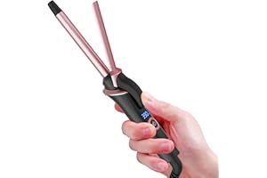 Ukliss Mini Curling Iron for Short Hair - Small Travel Curling Iron with Dual Voltage, Ceramic Barrel, 5 Heat Settings, 60 Min Auto-Off, Portable Curling Wand for Versatile Styling (1/2 inch)