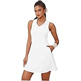 Golf Dress for Women Tennis Dresses Elastic Waist Polo Collar Sleeveless Sport Active Exercise Workout Athletic Dress