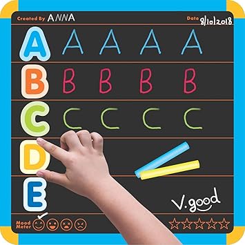 iToys Inc. 4 in 1 Alphabetic Puzzle Magnetic Slate/Practice Board with Marker Pen, Magnetic Alphabets, Numbers and Symbols (Multicolour)