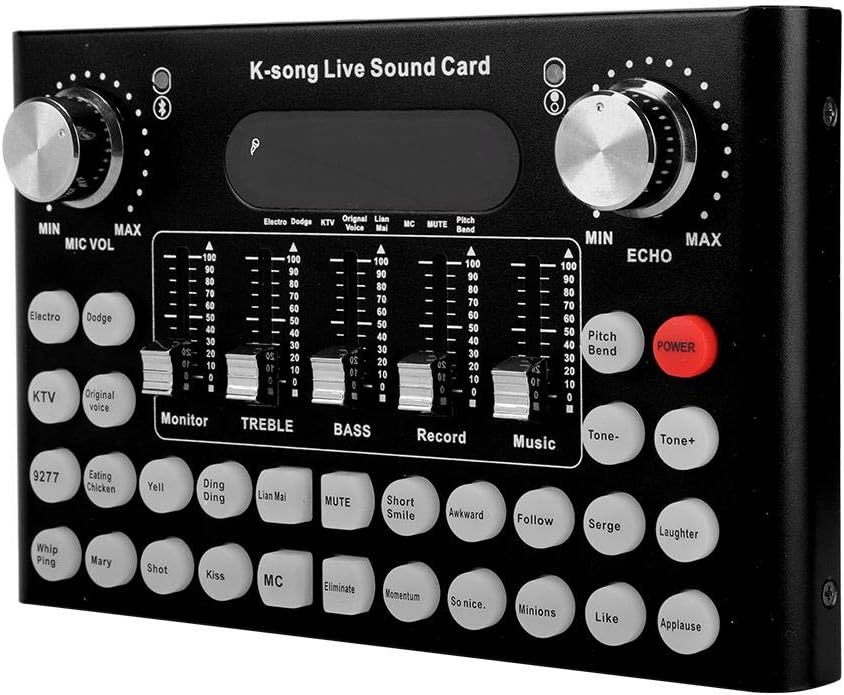 External Sound Card, Audio Mixer Live Sound Card with 3.5mm Headphone