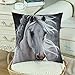 CaliTime Pack of 2 Soft Canvas Throw Pillow Covers Cases for Couch Sofa Home Decoration Vivid Wild Horses Print 18 X 18 inches White Horse