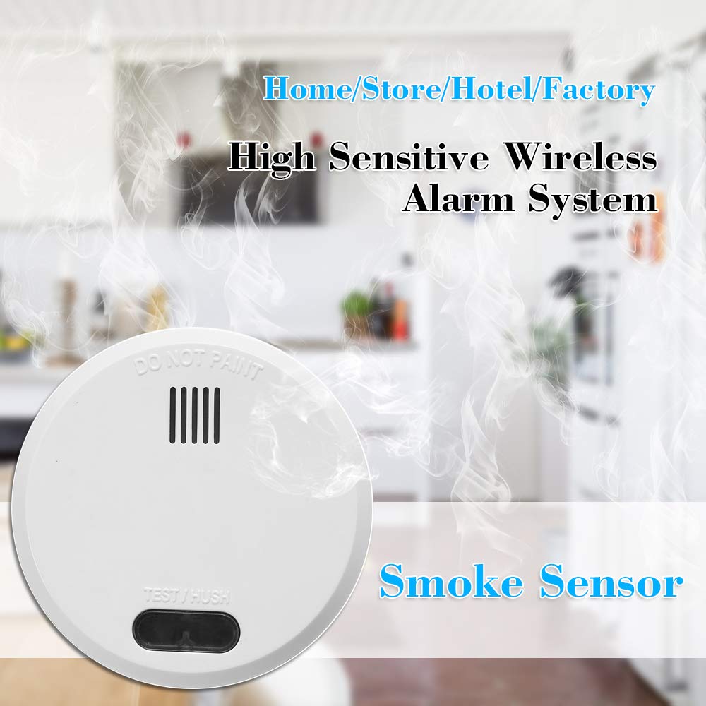 OWSOO Alarma de Humo Inalámbrica Bateria Cargada de 10 Años Detector de Humo con Certificación CE Advertencia de Luz y Sonido para Seguridad de Hogar Hotel ...