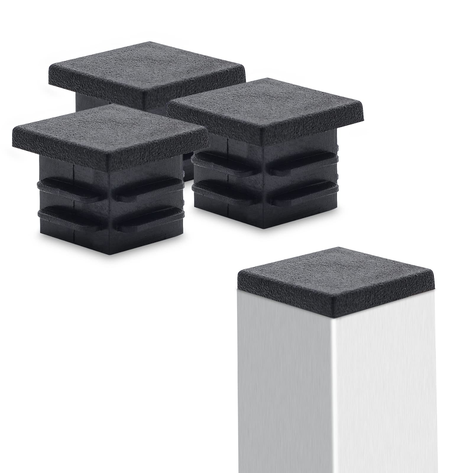 12PCS 13mm Square Plastic Plug, Square Tubing End Caps, Tubing Post End Cap for Square Tubing/Black Plastic Square Plugs
