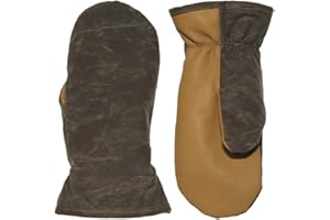 Stormy Kromer Waxed Tough Mitts, Waxed Cotton Winter Mittens with Sherpa Lining