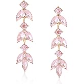 ATIMIGO Elegant Crystal Dangle Wedding Earrings for Brides Sparkly Rhinestone Marquise Drop Dangling Earrings for Women Bridesmaids Prom Formal