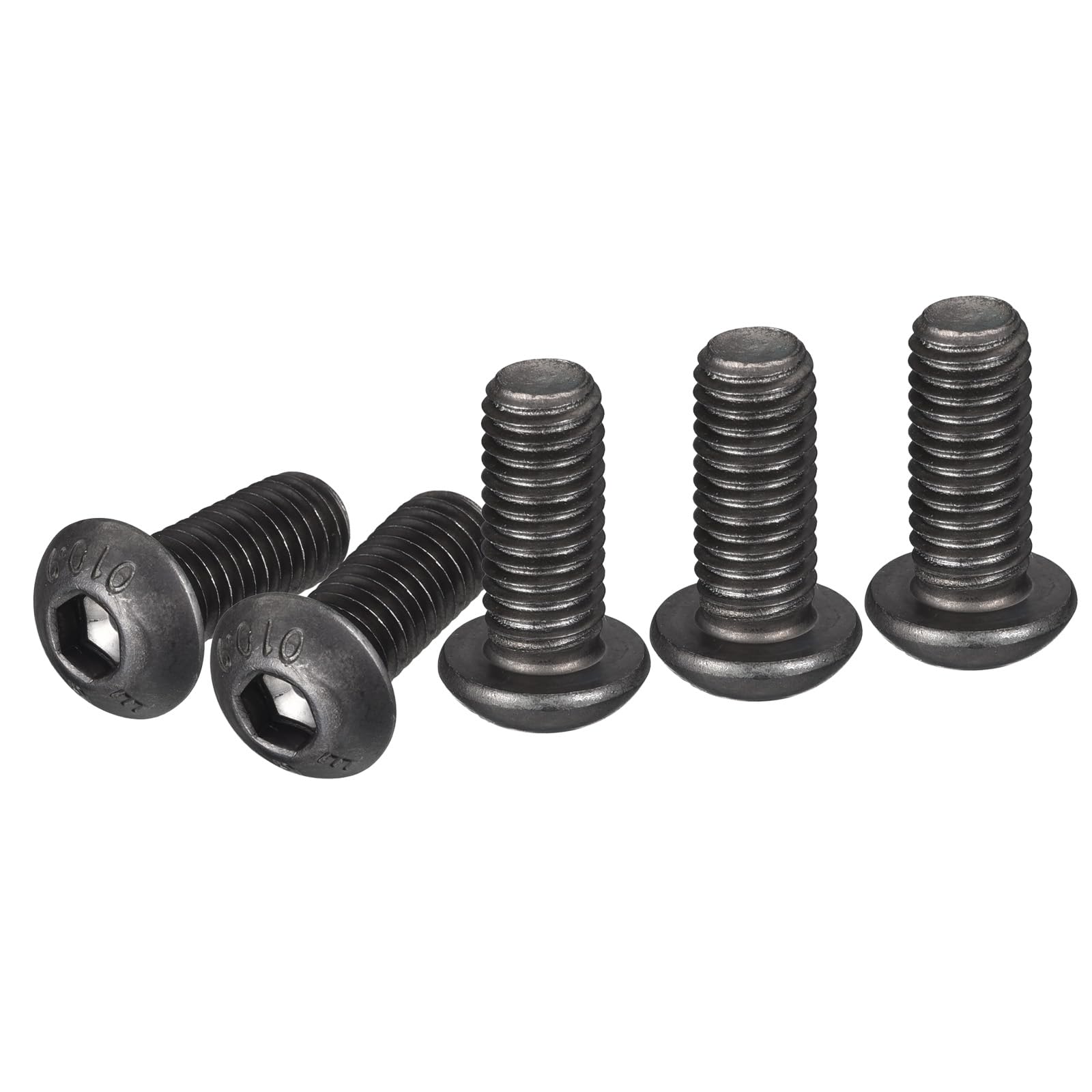 DTGN M8-1.25x20mm Button Head Socket Cap Screws - 20Pack - Good for Machine - Carbon Steel Black Oxide - Hex Drive Full Thread Fasteners