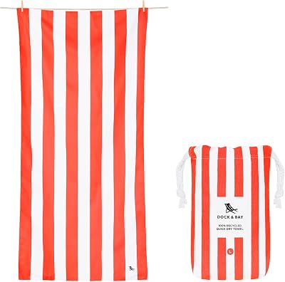 Dock & Bay Beach Towel Cabana Waikiki Coral Red Extra Large 200x90cm
