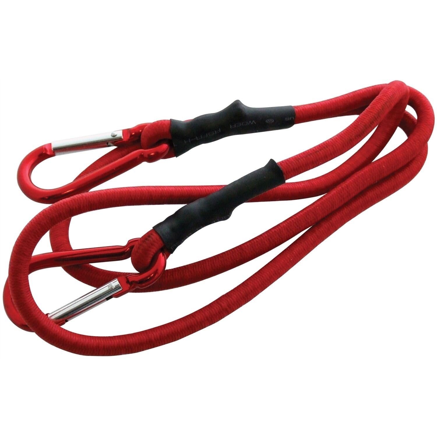 Mr. Gadget's Solutions Bungee Elasticated Cord Strap with Carabiner Hook Clips Tie Down Red 120cm (48")